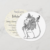  tovenaar van Oz Lion, Kindergeboortedag Kaart (Voorkant / Achterkant)