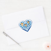 Tovenaar van Oz op Blue en White Gingham Hart Sticker (Envelop)
