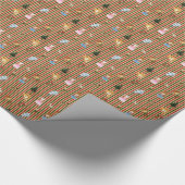 Tovenaar van Oz op kerstrood/groen/crèmestriped Cadeaupapier (Hoek)