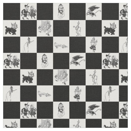 Tovenaar van Oz op Zwarte en Witte Checkerboard Stof (Close Up)