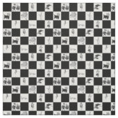 Tovenaar van Oz op Zwarte en Witte Checkerboard Stof (Swatch)