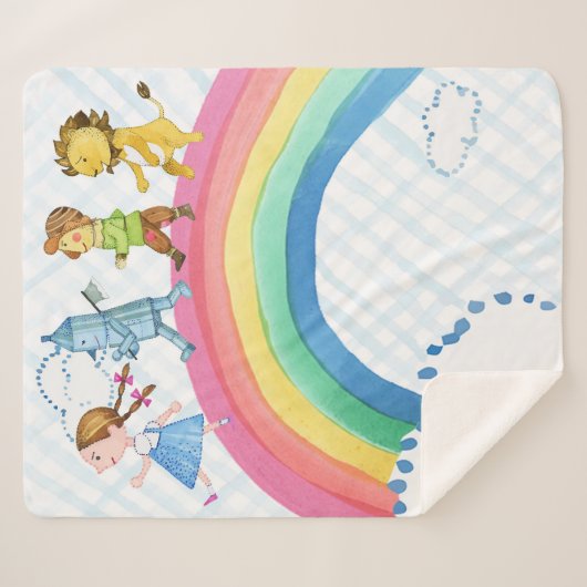 Tovenaar van Oz Rainbow Sherpa Blanket Sherpa Deken (Voorkant (horizontaal))