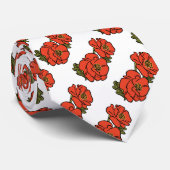 tovenaar van Oz Red Poppies in Bloom Spring Stropdas (Opgerold)