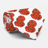 tovenaar van Oz Red Poppies in Bloom Spring Stropdas (Opgerold)