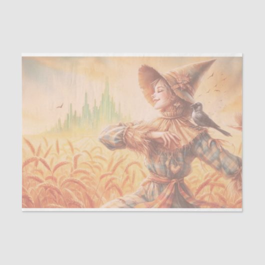Tovenaar van Oz - Scarecrow Decoupage Paper Tissuepapier (Voorkant)
