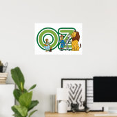 Tovenaar van Oz-tekens en tekstletters uit het ver Poster (Thuiskantoor)