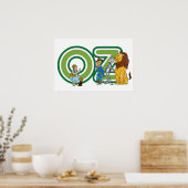 Tovenaar van Oz-tekens en tekstletters uit het ver Poster (Keuken)