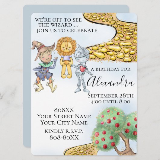 Tovenaar van Oz Theme Cute Illustrated Story Kaart (Voorkant / Achterkant)