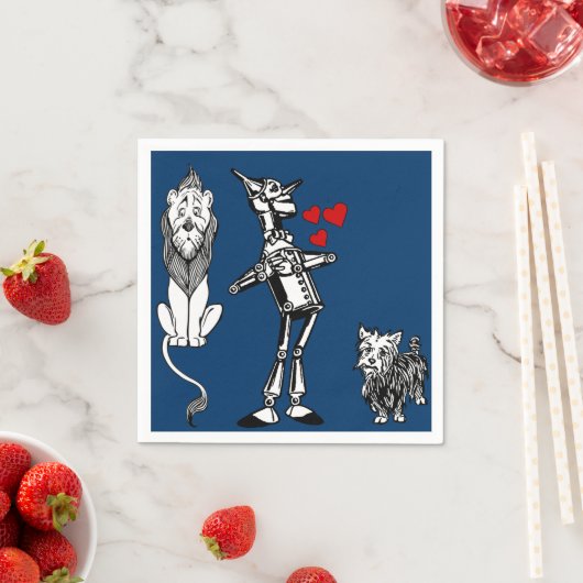 Tovenaar van Oz, Tin Man, Toto, laffe leeuwenparti Servetten (Insitu)