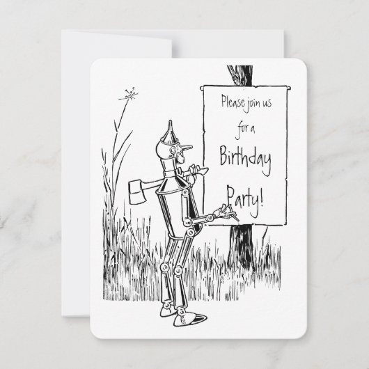 Tovenaar van Oz. Tinman en Lion Birthday Kaart (Voorkant)