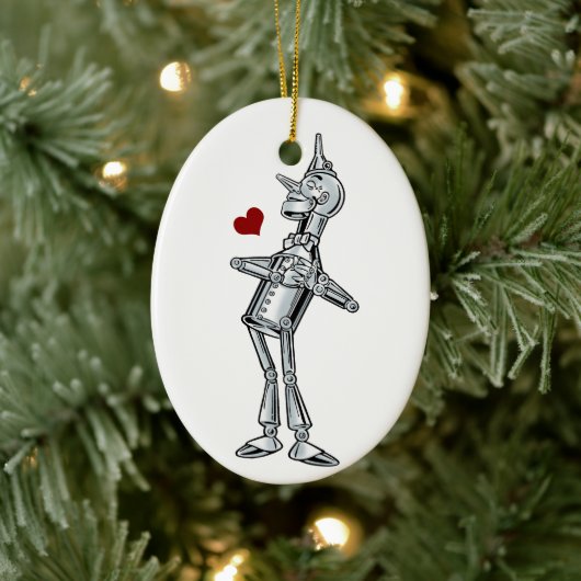 Tovenaar van Oz, Tinman Happy Smile heeft hart Keramisch Ornament (Boom)