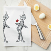 Tovenaar van Oz, Tinman Happy Smile heeft hart Theedoek (Quarter Fold)