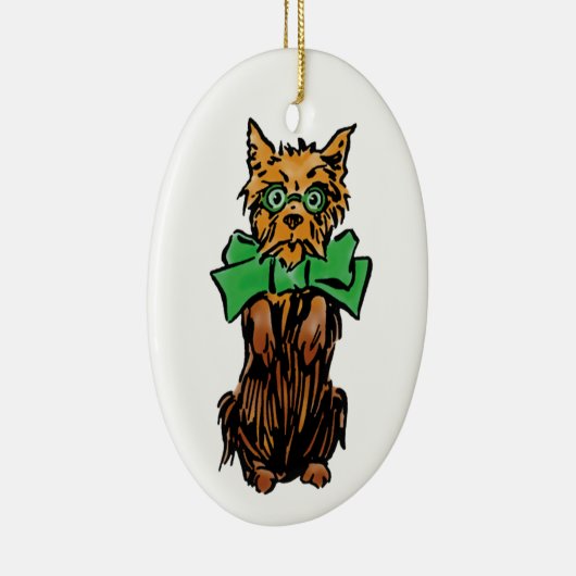  Tovenaar van Oz Toto Dog met Groene Bow Keramisch Ornament (Rechts)