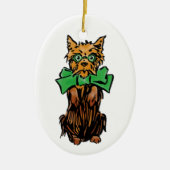  Tovenaar van Oz Toto Dog met Groene Bow Keramisch Ornament (Voorkant)