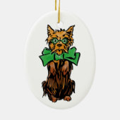  Tovenaar van Oz Toto Dog met Groene Bow Keramisch Ornament (Achterkant)