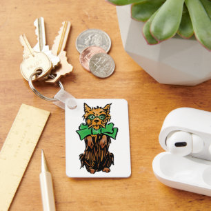 Tovenaar van Oz Toto Dog met Groene Bow Sleutelhanger