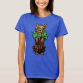 Tovenaar van Oz Toto Dog met Groene Bow T-shirt (Voorkant)