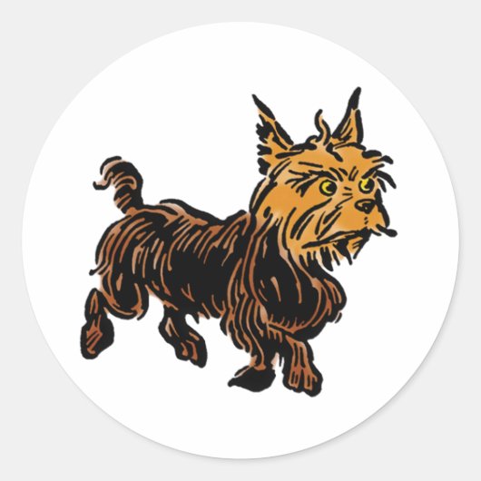  Tovenaar van Oz, Toto the Cute Puppy Dog Ronde Sticker (Voorkant)