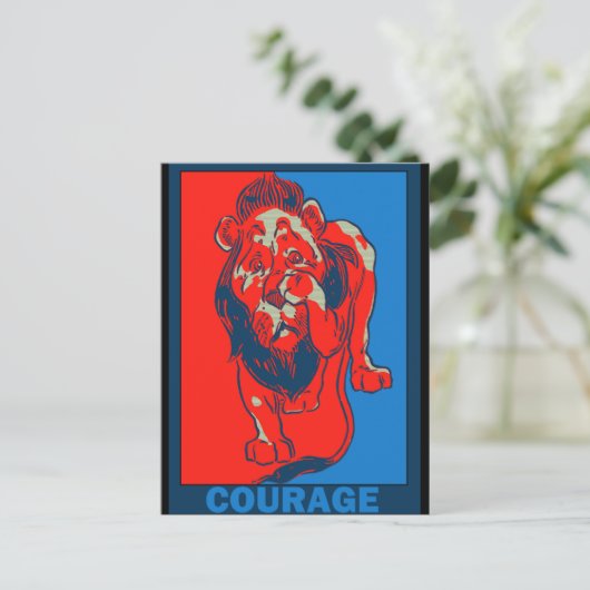Tovenaar van Oz van Denslow: Courage Briefkaart (Staand voorkant)