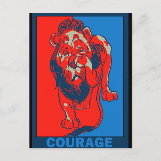 Tovenaar van Oz van Denslow: Courage Briefkaart (Voorkant)