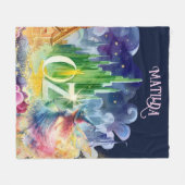 Tovenaar van Oz Verjaardag Goede Heks Aangepaste D Fleece Deken (Voorkant (Horizontaal))