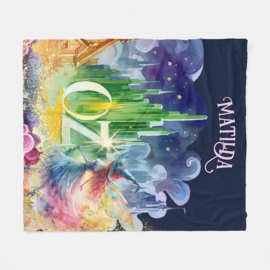 Tovenaar van Oz Verjaardag Goede Heks Aangepaste D Fleece Deken (Voorkant (Horizontaal))