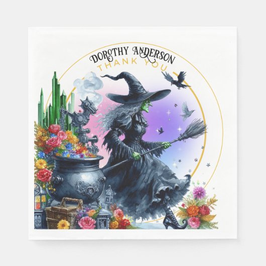 Tovenaar van Oz Verjaardag Wicked Witch Party Deco Servet (Voorkant)