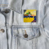 Tovenaar van Oz Vierkante Button 5,1 Cm (In situ)