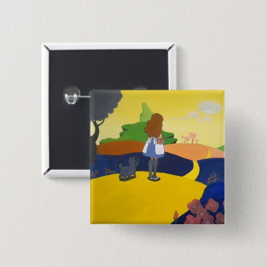 Tovenaar van Oz Vierkante Button 5,1 Cm (Voorkant /achterkant)