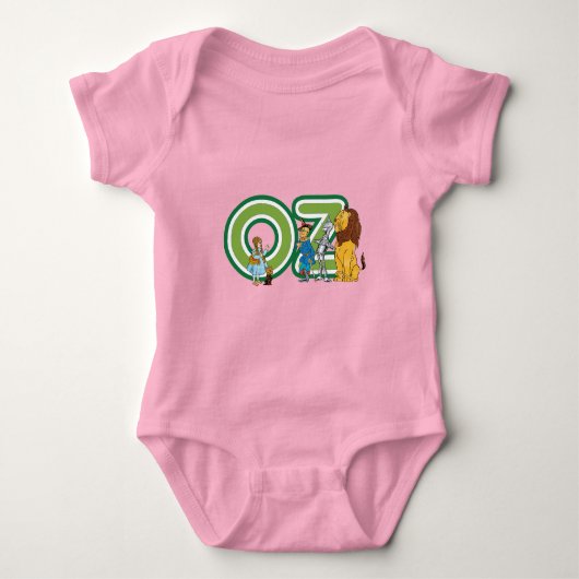 Tovenaar van Oz Vintage Karakters en Tekstletters Romper (Voorkant)
