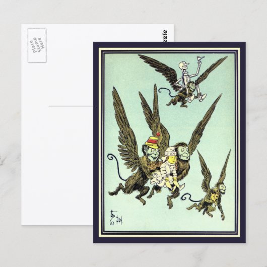 Tovenaar van Oz, vliegende apen met Dorothy Briefkaart (Voorkant / Achterkant)