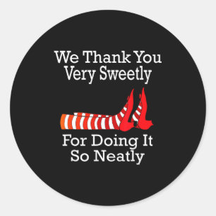 Tovenaar van Oz - We danken u zeer vriendelijk  Ronde Sticker
