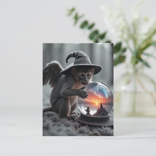 Tovenaar van Oz Wicked vliegende aap Briefkaart (Staand voorkant)