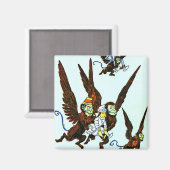 Tovenaar van Oz Winged apen die apen vliegen Magneet (Voorkant / Achterkant)