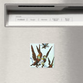 Tovenaar van Oz Winged apen die apen vliegen Magneet (Insitu (Vaatwasser))