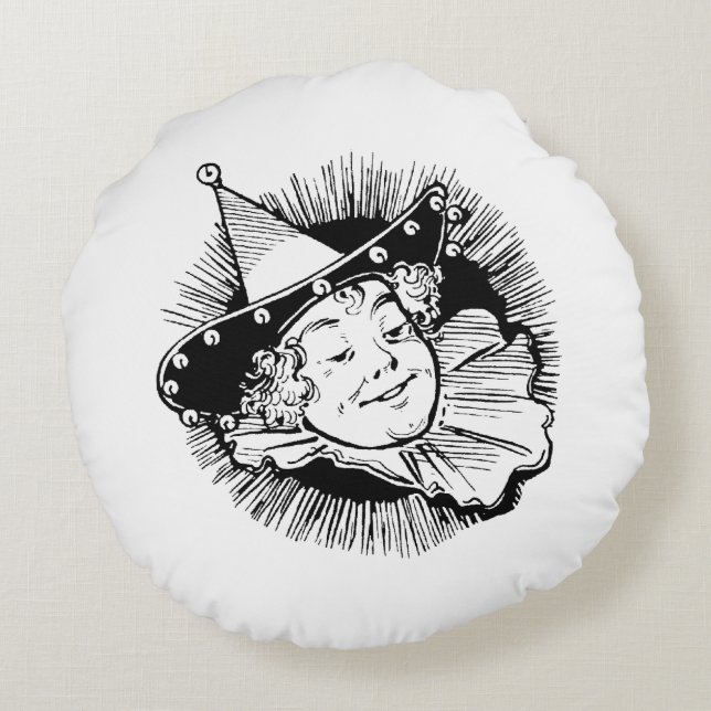  Tovenaar van Oz, Woman Munchkin Portrait Rond Kussen (Achterkant)