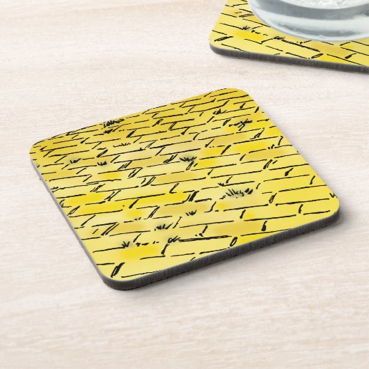 tovenaar van Oz Yellow Brick Road van Denslow Bier Onderzetter (Linkerzijde)