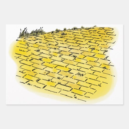  tovenaar van Oz Yellow Brick Road van Denslow Inpakpapier Vel (Voorkant)