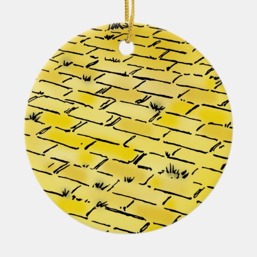  tovenaar van Oz Yellow Brick Road van Denslow Keramisch Ornament (Voorkant)