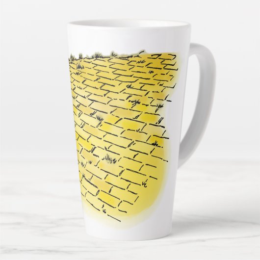 tovenaar van Oz Yellow Brick Road van Denslow Latte Mok (Rechterhoek)