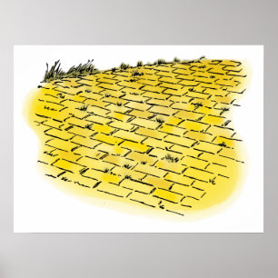 tovenaar van Oz Yellow Brick Road van Denslow Poster