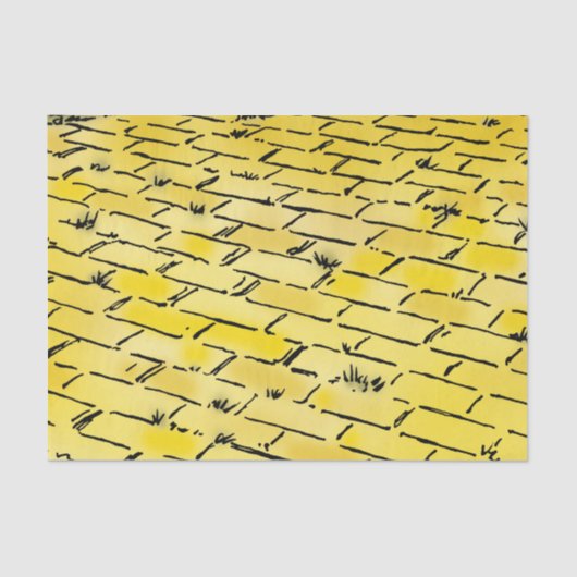 tovenaar van Oz Yellow Brick Road van Denslow Tissuepapier (Voorkant)