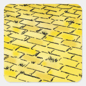  tovenaar van Oz Yellow Brick Road van Denslow Vierkante Sticker (Voorkant)