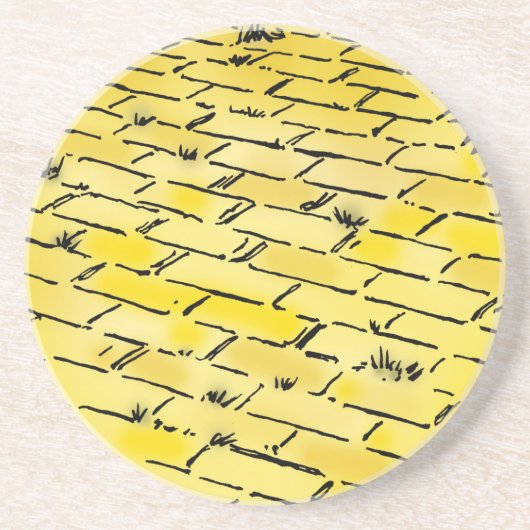  tovenaar van Oz Yellow Brick Road van Denslow Zandsteen Onderzetter (Voorkant)