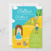 Tovenaar van Oz Yellow Brick Road Verjaardag Kaart (Voorkant)