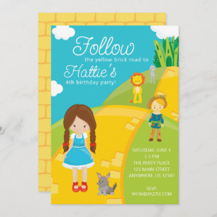 Tovenaar van Oz Yellow Brick Road Verjaardag Kaart