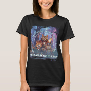 Tovenaar van Pooten Fantasie Tovenaar Kat Ontwerp T-shirt