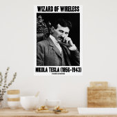 Tovenaar van Wireless Nikola Tesla (1856-1943) Poster (Keuken)