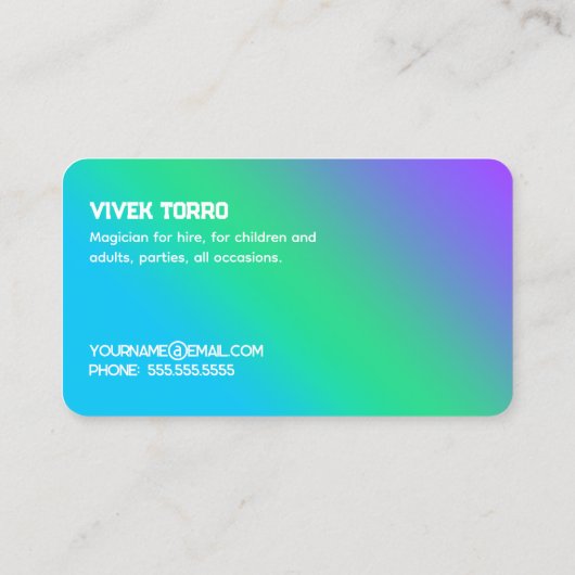 Tovenaar Visitekaartje (Achterkant)