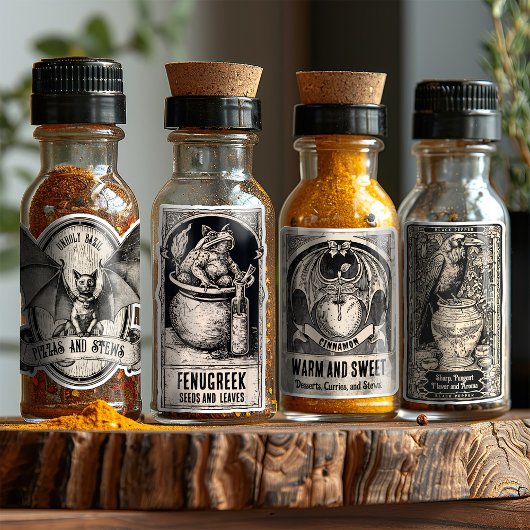 Tovenaar Witch Potion Fles Halloween Spice Labels